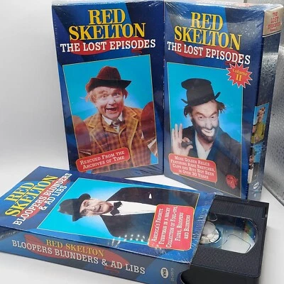 Lot 3 Red Skelton VHS The Lost Episodes Vol. 1 & 2, Bloopers Blunders & AD Libs - Image 1 of 4