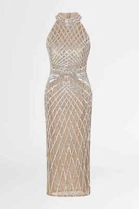 RACHEL GILBERT Aryel Gown Silver Size 12 AU | RRP 3,669.00 WITH DEFECTS - Picture 1 of 9