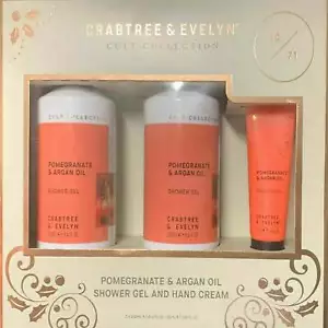 Crabtree & Evelyn Pomegranate Shower Gel & Hand Cream Set 3 Pc - Picture 1 of 2