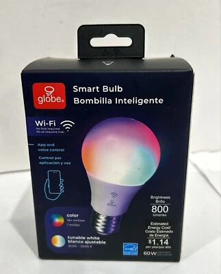 Globe Electric Wi-Fi Smart 10 Watt LED Multicolor Changing RGB/RVB 800 lumens(A3 - Image 1 of 4