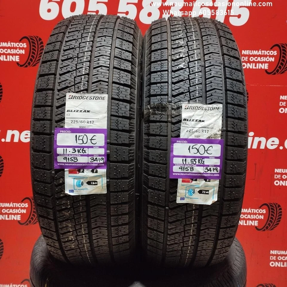 2x 225 60 R17 99H Bridgestone Blizzak Ice DOT 3419/3419 (Sin Uso) Ref.9158 - Imagen 1 de 1