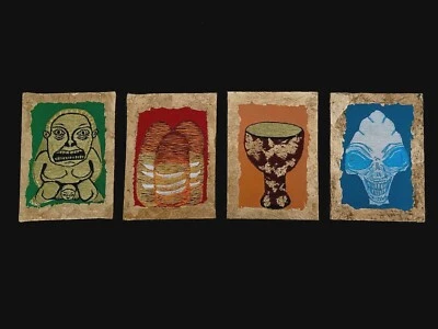 Indiana Jones TREASURE TETRAPTYCH Idol Stones Grail Skull ‘ART’IFACT RELIC SET - Image 1 of 4