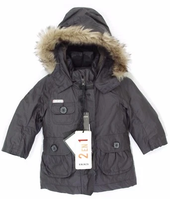 Parka 2 en 1 gris oscuro IKKS KIDS con chaleco extraíble talla 2 años X44902268 Foto 1 de 4