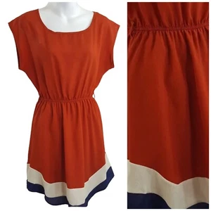 Vestido Mixxed 26 Mujer Mediano Naranja Azul Manga Corta Trabajo Oficina Deportivo - Imagen 1 de 14