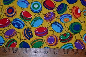 Cotton fabric, colorful yoyo print, 44" x 1.9 yards, preshrunk - Picture 1 of 5