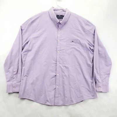 Vineyard Vines Performance Tucker Shirt Mens 2XL Pink Blue Stretch Slim Fit - Image 1 of 4