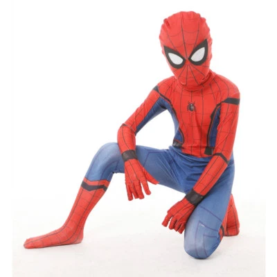 Kid Spiderman Homecoming Civil War Spiderman cosplay costume Spandex Zentai  - Image 1 of 4