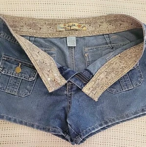 Tyte Denim Shorts-Juniors/Womens Size 11-Blue Denim-Jean Shorty Shorts    - Picture 1 of 13