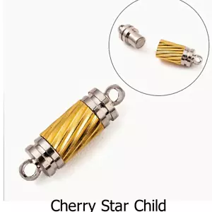 Yellow gold silver pl magnetic twist barrel clasp for bracelet necklace - Foto 1 di 2
