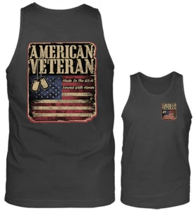 Camiseta sin mangas con gráfico American Veteran US Army Militar American Pride - Imagen 1 de 8