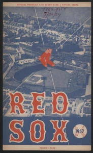 1957 Boston RED SOX vs Detroit TIGERS Scored Baseball Scorebook - Picture 1 of 1