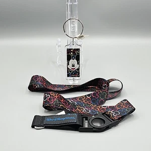 Disney World Lanyard and Keychain Black with Multicolor Mickey Mouse  - Picture 1 of 6