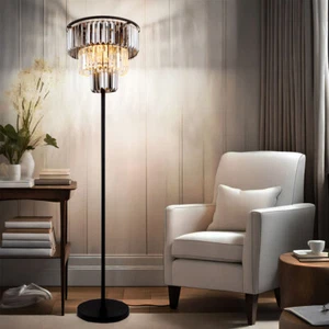 Piantana 3 Fiamma Cristallo Lampada Letto H 160 CM - Foto 1 di 11
