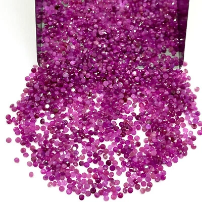 200 Pcs Natural Ruby 1.2mm Round Cut Beautiful Red Loose Gemstones Wholesale Lot - Image 1 of 4