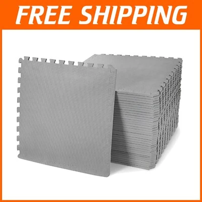 Противоскользящий взаимосвязанный коврик для упражнений - универсальный 144 кв. фута решение для домашнего тренажерного зала - Изображение 1 из 4