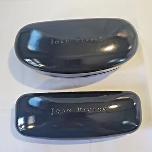 Lote de 2 estuches para gafas de sol Joan Rivers negros con carcasa de almeja dura grandes y pequeñas - Imagen 1 de 11