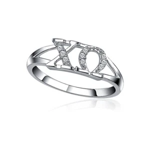 Chi Omega Ring - Horizontal Design Sterling Silver (CO-R001) - Picture 1 of 2