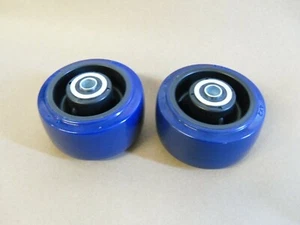 (Qty 2) 4X2 URETHANE ON POLYPROPYLENE WHEELS W/ BALL BEARINGS - Picture 1 of 5