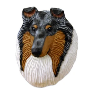 Collie Kopf Plakette Figur blau merle grob - Bild 1 von 1