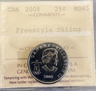 Canada - 25 cents - 2008 - Ski acrobatique - Certifié ICCS - MS-65