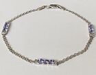 10K White Gold and Tanzanite Bracelet “Baith” Designed 7” 2.12g