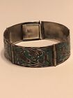 Vintage Plata Mexico 925 Sterling Silver Inlayed Blue Turquoise Stone Bracelet