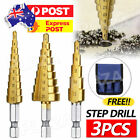 3pcs New Hss Steel Step Cone Drill Titanium Bit Set Hole Cutter 3/12mm 4-12/20mm