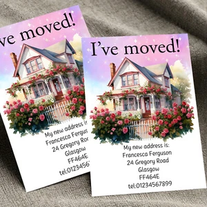 Personalised Moving Address Cards, New address announcement cards A6 x10 - Picture 1 of 5