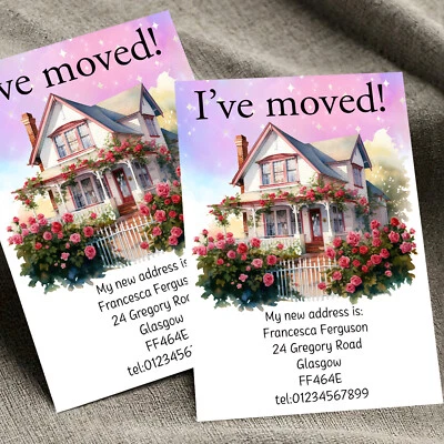 Personalised Moving Address Cards, New address announcement cards A6 x10 - Image 1 of 4