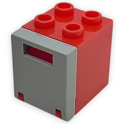 Lego Container Schrank Box 2x2x2 4345 Rot Tür 4346 Grau City Friends Ersatzteil - Bild 1 von 4