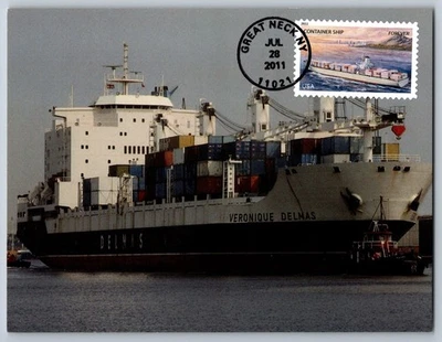 #4550 US Merchant Marine Container Ship FDC Maxi Card - Image 1 of 2