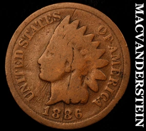 Centavo cabeza india 1886 - tipo 2 - escaso semillave mejor fecha sin precio base #F5488 - Imagen 1 de 2