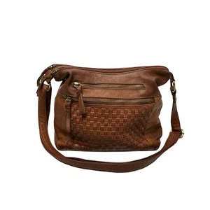 Bolso Bandolera GREAT AMERICAN LEATHER WORKS Cuero Marrón Tejido Bolsillo Frontal - Imagen 1 de 20