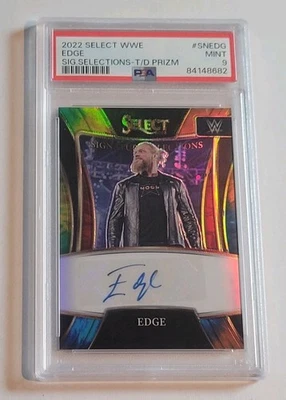 2022 Panini WWE Select EDGE SIGNATURE SELECTIONS TIE-DYE PRIZM AUTO /25 - PSA 9 - Image 1 of 3