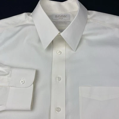 Camisa de vestir Roundtree & Yorke Gold Label para hombre 17-34 crema calce completo sin planchar Foto 1 de 4