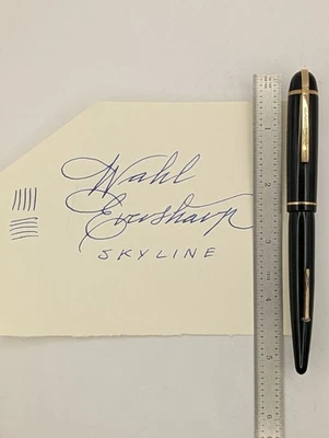 Caneta-tinteiro Wahl Eversharp Skyline verde escuro ouro 14k nova na caixa restaurada - Imagem 1 de 4