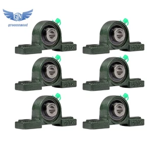 6er-Pack UCP201-8 Stehlager montiert Kugellager 1/2 Zoll Bohrungsdurchmesser Gusseisenbasis - Bild 1 von 12