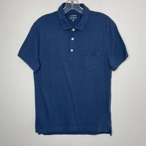 J.CREW Slub Jersey Poloshirt Herren mittelblau NEU 100% Baumwolle BE318 - Bild 1 von 10