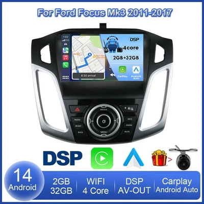 Android 13 estéreo de auto para Ford Focus MK3 2012-2018 radio Carplay GPS navegación BT SWC Foto 1 de 4