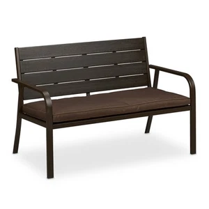Gartenbank Sitzbank Balkonbank Parkbank Bank 2 Sitzer Ruhebank mit Sitzauflage - Bild 1 von 8