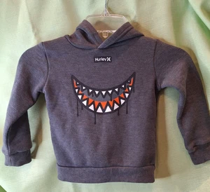 #487 Hurley Sudadera con Capucha 2T Gris Cremallera Unisex Informal - Imagen 1 de 4