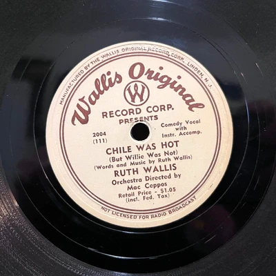 RUTH WALLIS - Chile Was Hot / Love Samba (1947) - 10" Shellac 78RPM Record - E - Image 1 of 3