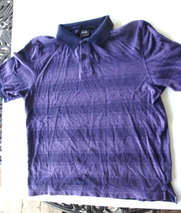 Medium Erwachsene Jos A Bank Traveler lila gestreiftes Poloshirt 100 % Baumwolle - Bild 1 von 6