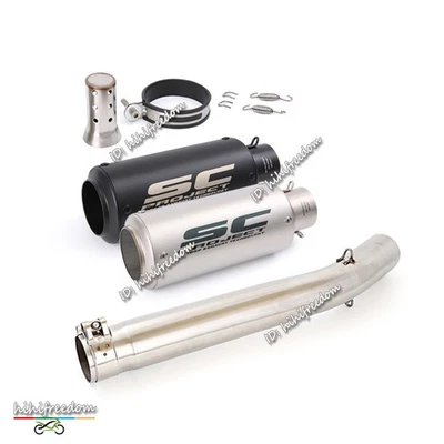 Slip On Para Suzuki GSXR1000 2005-2006 Sistema Escape Tubo Medio Negro Puntas Silenciador Foto 1 de 4