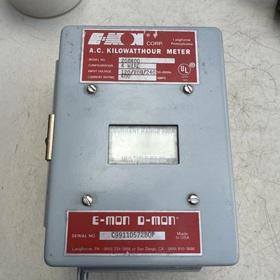 E-Mon D-Mon 208400 AC Kilowatthour Meter 4 Wire 115/208-240 200 Amp INDUSTRIAL - Image 1 of 4