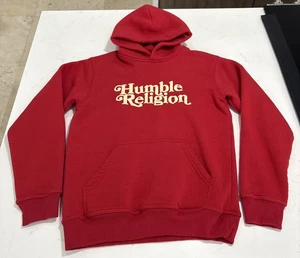 Humble Religion Hoodie Puff Print Red Pull Over Size S - Picture 1 of 10