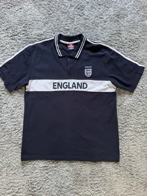 Men’s England The Three Lions Polo Shirt Blue Size XL 100% Cotton 46” Chest - Image 1 of 4