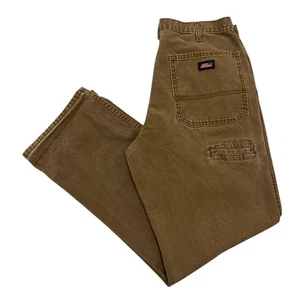 Dickies Carpenter Jeans Relaxed Fit Brown Mens 34W 32L 100% Cotton Canvas ED218 - Picture 1 of 17
