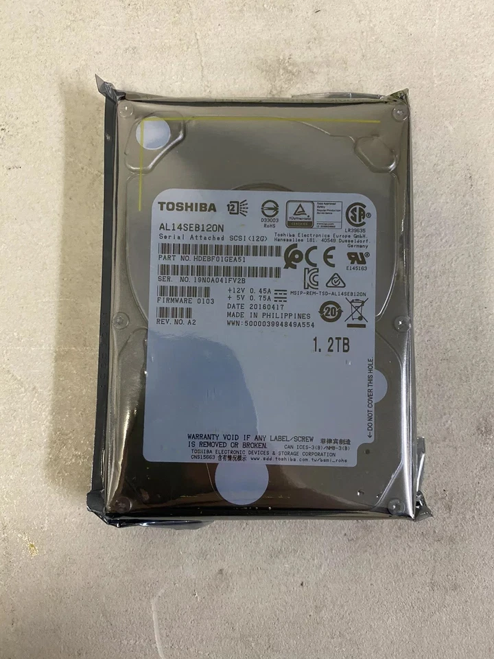 Toshiba AL14SEB120N HDEBF01GEA51 10,500rpm 12Gb/s 128MB 1.2TB 2.5" SAS - Image 1 of 1