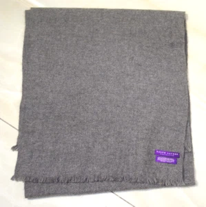 Ralph Lauren Collection 100% Cashmere Scarf 68 x 15.5” Gray Soft Fringe Italy - Picture 1 of 7